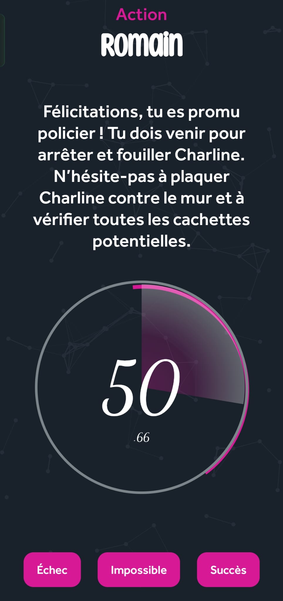 Défi Action chronométré dans l’application WillYouDare