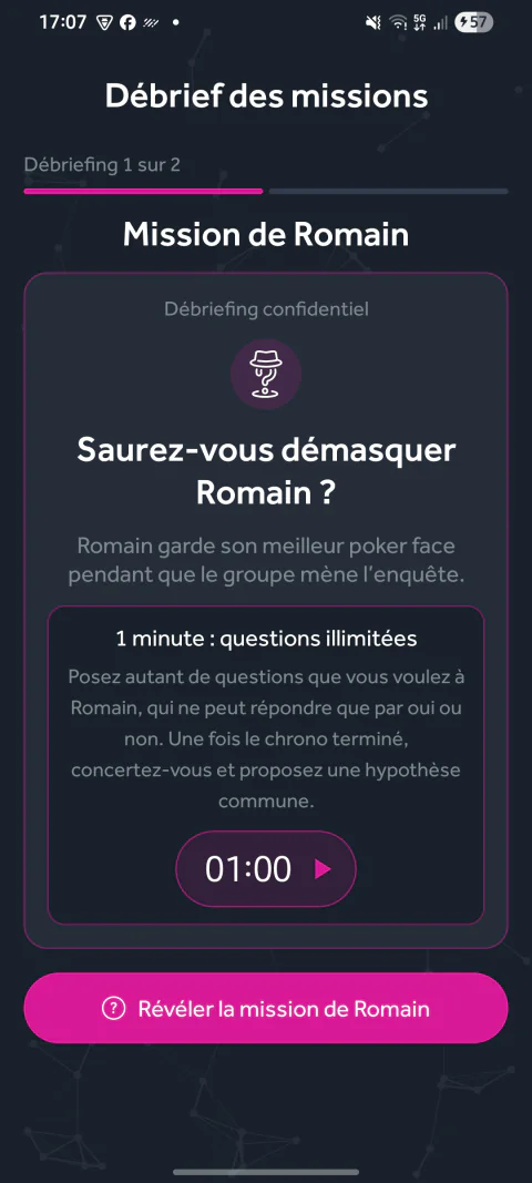 Débrief d’une mission secrète avec une minute d’enquête collective dans WillYouDare